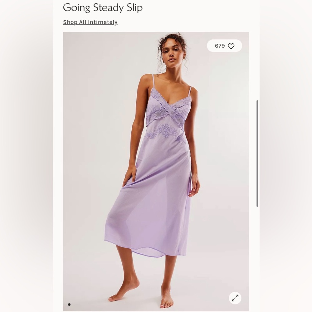 Free People *Going Steady* Lavender Beaded Slip Dress! Nwot.